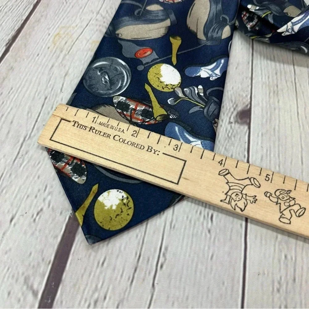 new old golf themed novelty tie polyester silk preppy office professional